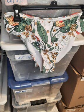 NEW ! Beachsissi Bikini One Pieces Bottom Green Leaves Size XL